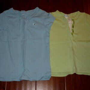 Girls school clothes size 5 6 light blue green cute cotton tops bundle lot